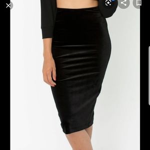 American Apparel black velvet pencil skirt!